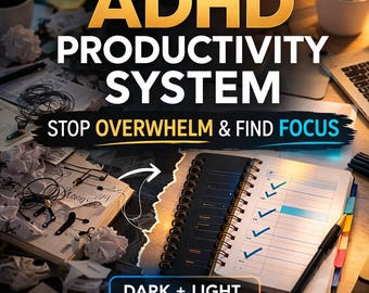 Pacchetto di agende stampabili per ADHD, agenda per la routine mattutina con ADHD, agenda per la concentrazione, sistema per le funzioni esecutive, routine quotidiana, produttività della dopamina