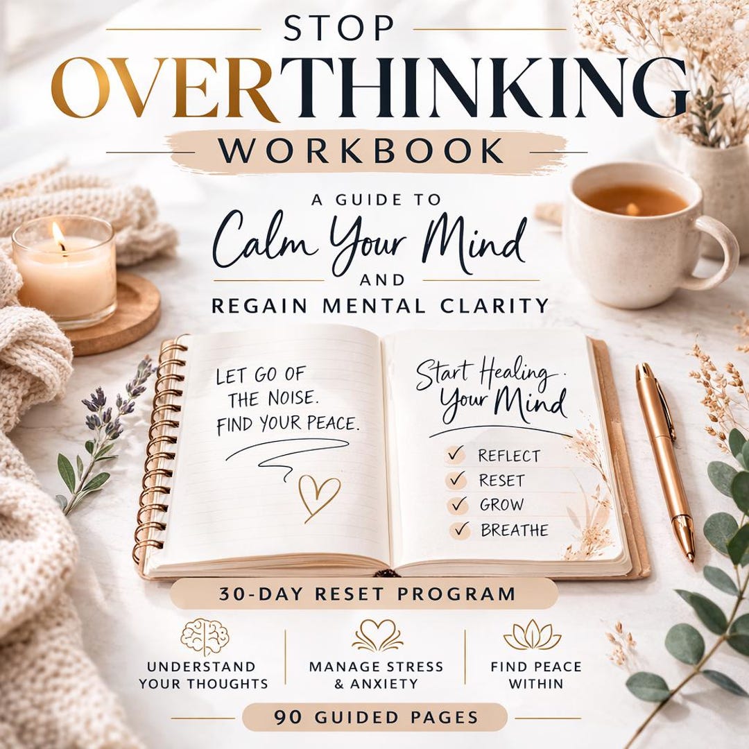 Overthinking Reset Journal Printable | Anxiety & Stress Relief Workbook ...