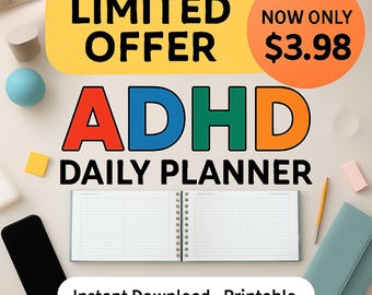 Smetti di pensare troppo | Agenda per ADHD | Sistema di ripristino della concentrazione giornaliera | Routine di produttività stampabile | Chiarezza mentale e organizzazione | Download immediato in PDF
