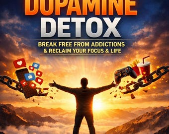 eBook sulla disintossicazione dalla dopamina | Liberati dalla dipendenza digitale | Migliora la concentrazione, la motivazione e l'autodisciplina | Download immediato in formato PDF