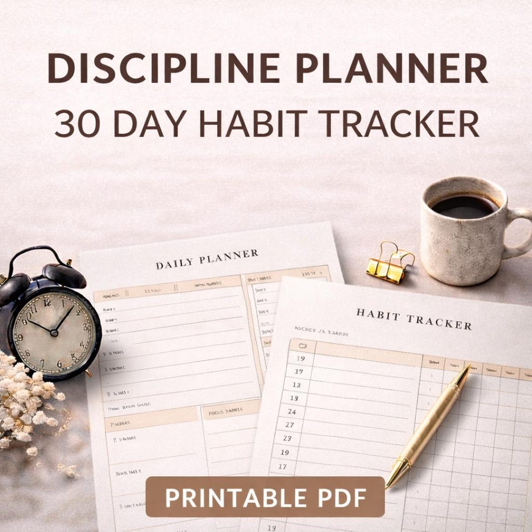 Discipline Planner Printable Discipline Planner | Daily Planner, Goal Planner & Habit ...