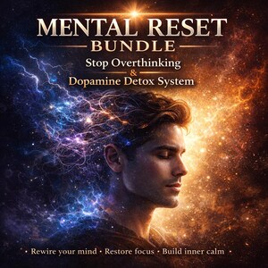 Bundel voor mentale reset – Stop met piekeren & Dopamine-detox Dagboeksysteem | 60-dagen planner voor mentale focusreset | Printbaar werkboek voor angstverlichting