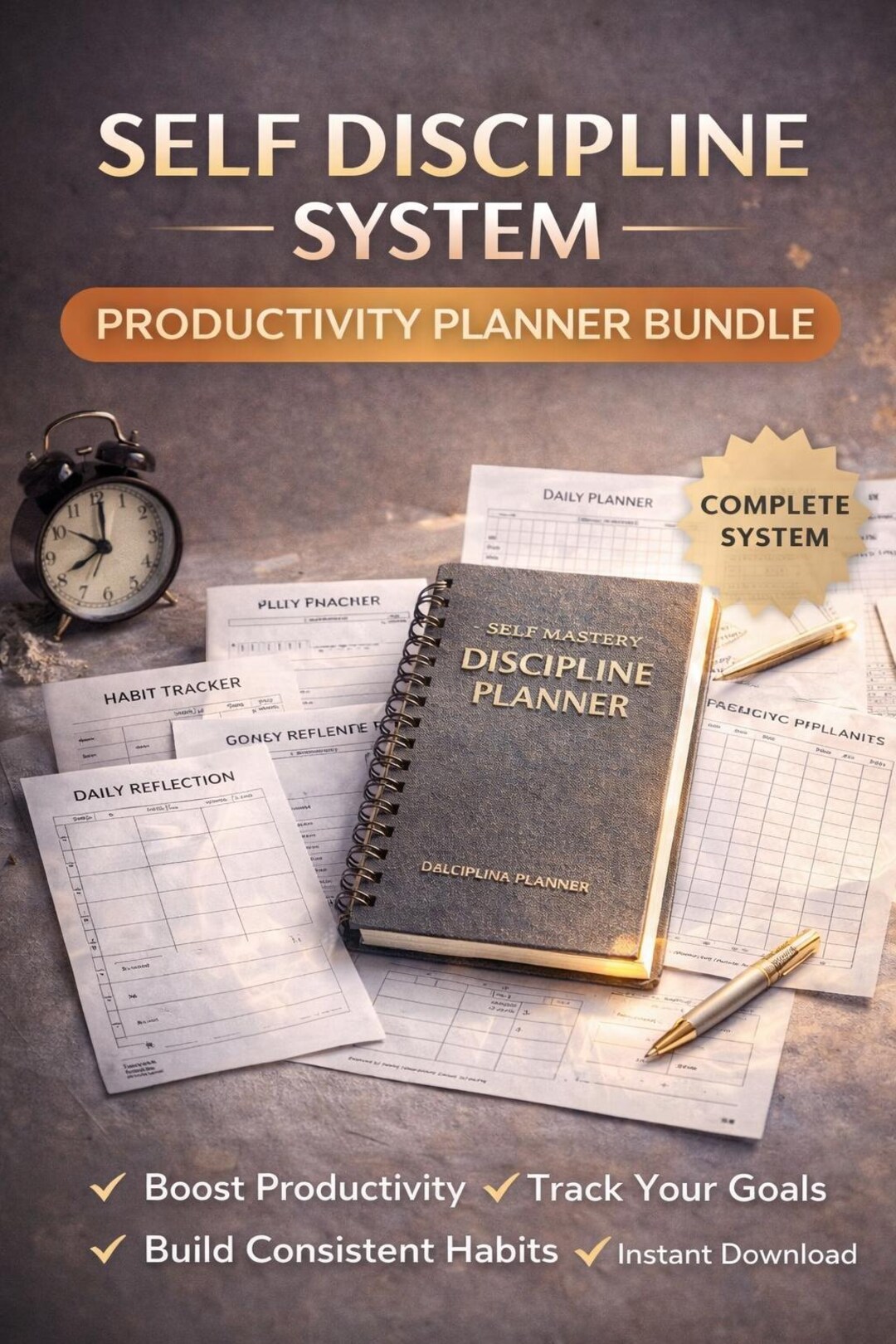 Discipline Planner Self Mastery Discipline Planner | 30 Day Execution System | Printable ...