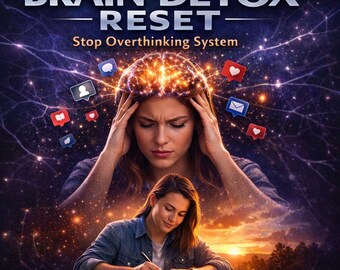 Pacchetto di disintossicazione cerebrale – Sistema per smettere di pensare troppo e disintossicarsi dal telefono | Agenda di 60 giorni per la chiarezza mentale | Diario stampabile per la disintossicazione dalla dopamina