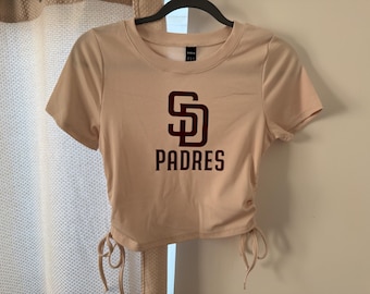 San Diego Padres Tan Crop top Side string detail