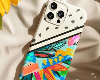 Abstract Floral Polka Dot Case for iPhone®, Graffiti Streetwear Cell Phone Cover