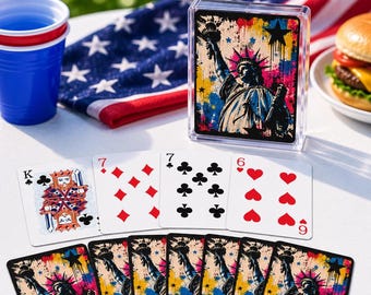 Statue of Liberty Playing Cards, Americana Poker Deck, Graffiti Art Card Deck, Urban Patriotic Game Cards, USA Art Poker Cards