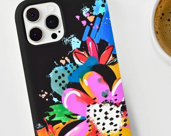 Abstract Floral Graffiti Case for iPhone®, Colorful Streetwear Cell Phone Cover