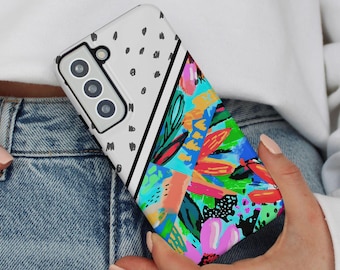 Abstract Floral Polka Dot Case for Samsung®, Graffiti Streetwear Cell Phone Cover