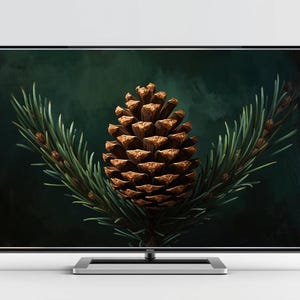 Brunerad koppar och djup skogsgrön kotteram TV-konst Rik palettkniv oljemålning Fine Art