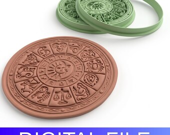 Horoscope Rosette Clay Stamp & Cutter – 3D Printable STL (DIGITAL FILE)