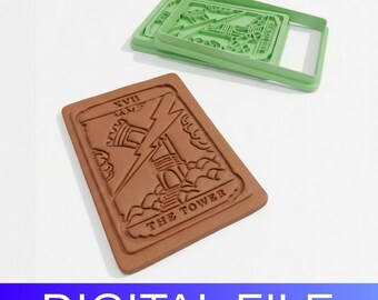 The Tower Tarot Card Clay Stamp & Cutter – 3D Printable STL (DIGITAL FILE)