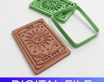 The Sun Tarot Card Clay Stamp & Cutter – 3D Printable STL (DIGITAL FILE)