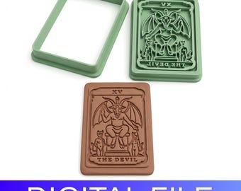 Pottery Stamp & Cutter STL – The Devil Tarot Card – 3D Printable Clay Tool