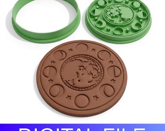 The Moon Phases Clay Stamp & Cutter – 3D Printable STL (DIGITAL FILE)