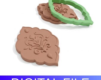 Floral Cameo Clay Stamp & Cutter – 3D Printable STL (DIGITAL FILE)