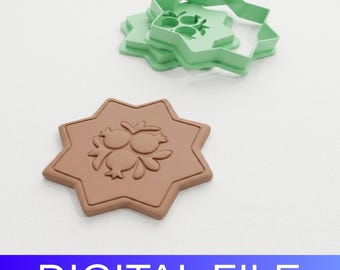 Pomegranate Tile Clay Stamp & Cutter – 3D Printable STL (DIGITAL FILE)