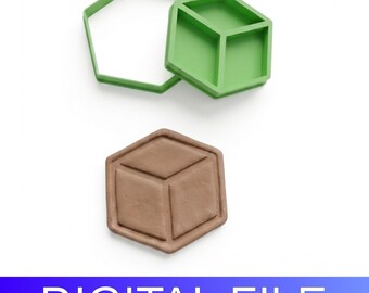 Cube Clay Stamp & Cutter – 3D Printable STL (DIGITAL FILE)