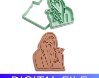 Ghostface Clay Stamp & Cutter – Halloween Ceramic Tool – 3D Printable STL File