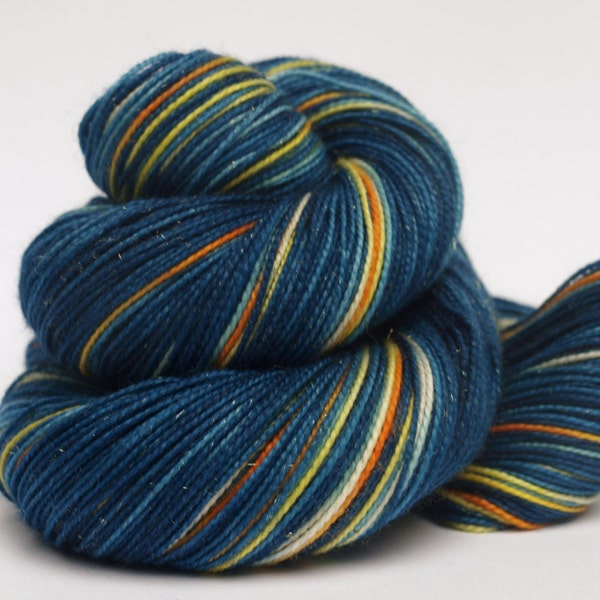 The Original Starry Night, Sparkle Sock, Hand Dyed Fingering/Sock Yarn, Vincent and the Doctor