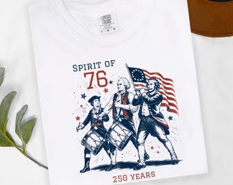 Camiseta Espíritu del 76, Camiseta gráfica patriótica de la libertad de EE. UU., Regalo del 4 de julio del 250 aniversario de EE. UU., Camiseta vintage patriótica, Camiseta América 1776