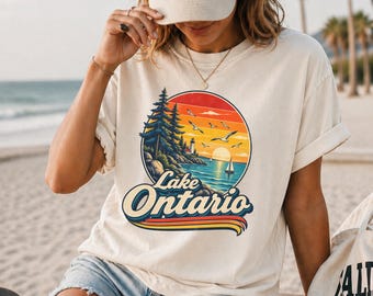 Lake Ontario Great Lakes Shirt, Vintage Sailing Tee, Retro Lake Life Shirt, Nautical Sailboat Graphic Tee, Ontario Lake Lover Gift