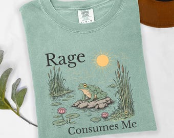 Camiseta de rana "La rabia me consume", camiseta vintage divertida de rana, camiseta con meme de rana, camiseta retro de rana, regalo para amantes de las ranas, regalo para amantes de la naturaleza