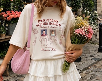 Camiseta personalizada "Estos niños se casan", camiseta de boda con foto personalizada, camiseta divertida para la fiesta de bodas, regalo para recién casados, camiseta para la fiesta nupcial.