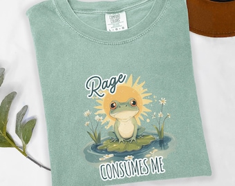Rage Consumes Me Frog Shirt, Funny Sarcastic Frog Tee, Ironic Meme Frog Shirt, Cute Angry Frog Graphic Tee, Relatable Humor Gift