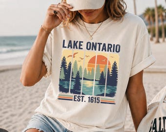Lake Ontario Great Lakes Shirt, Vintage Sailing Tee, Retro Lake Life Shirt, Nautical Sailboat Graphic Tee, Ontario Lake Lover Gift