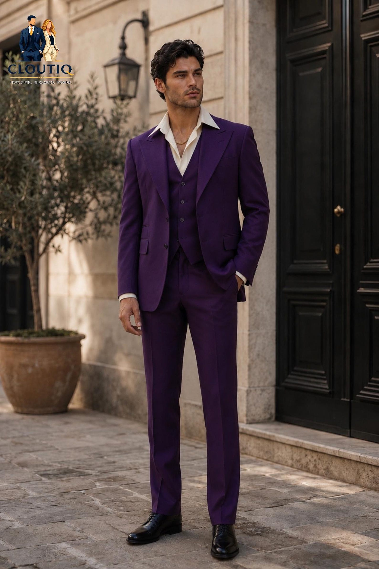 Purple tuxedos, suits, ties, vests and cufflinks - purple 3-piece men's suit