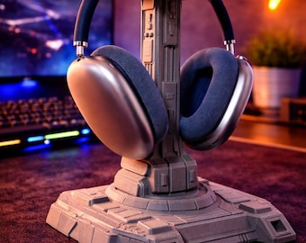 Sci-Fi Headphone Stand – 3D Printed Futuristic Headset Holder, Gamer Desk Organizer