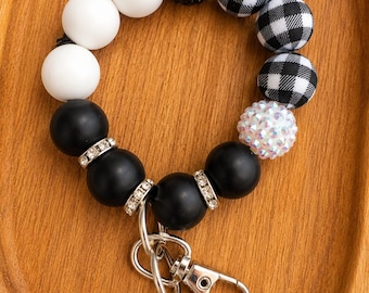 Buffalo Plaid Wristlet | Unique Keychain Bracelet