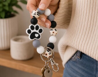 Paw Print Wristlet Keychain