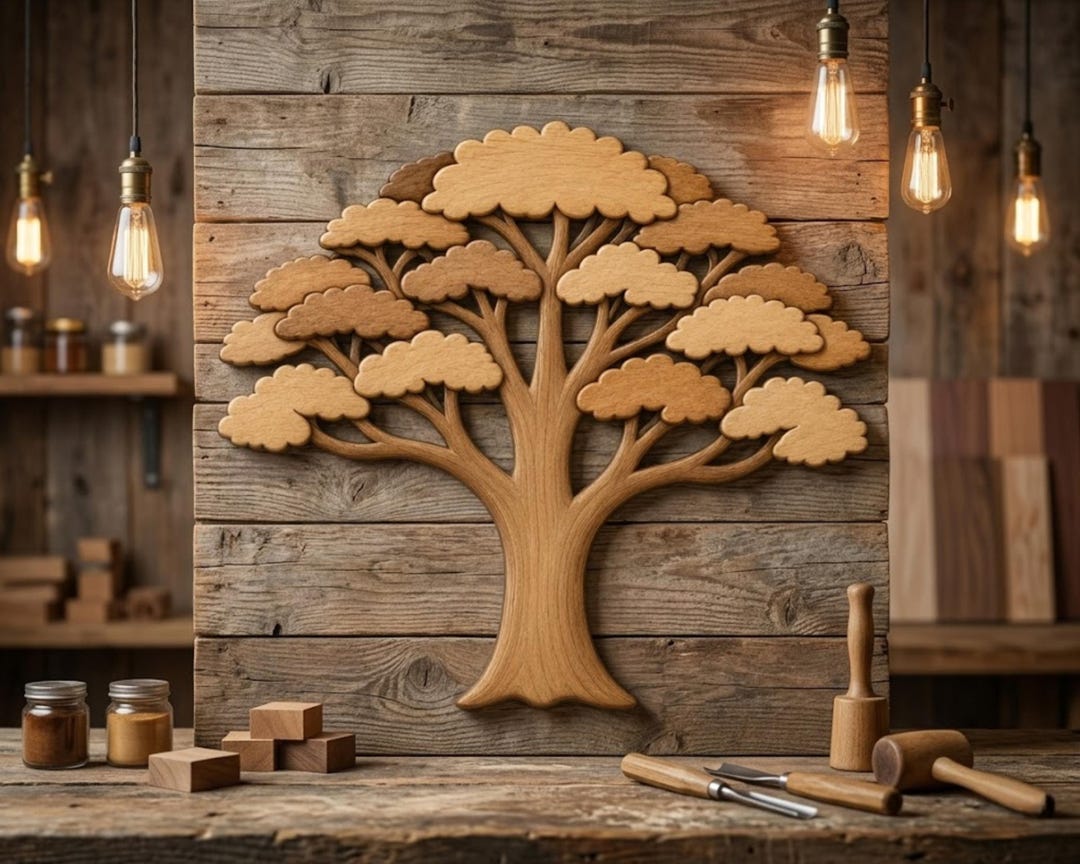 Bonsai Tree Intarsia Pattern PDF | Wooden Wall Art Design | DIY ...