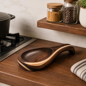 Wooden Spoon Rest Template PDF | Printable Woodworking Plans | DIY Kitchen Tool Pattern | Bandsaw Project