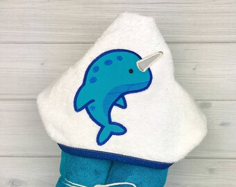 narwhal hooded towel