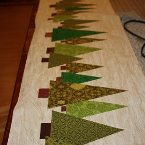 Christmas Tree Table Runner Pattern Downloadable Christmas Table Runner Sewing Pattern Quilting pattern Scrap Quilt Pattern image 4