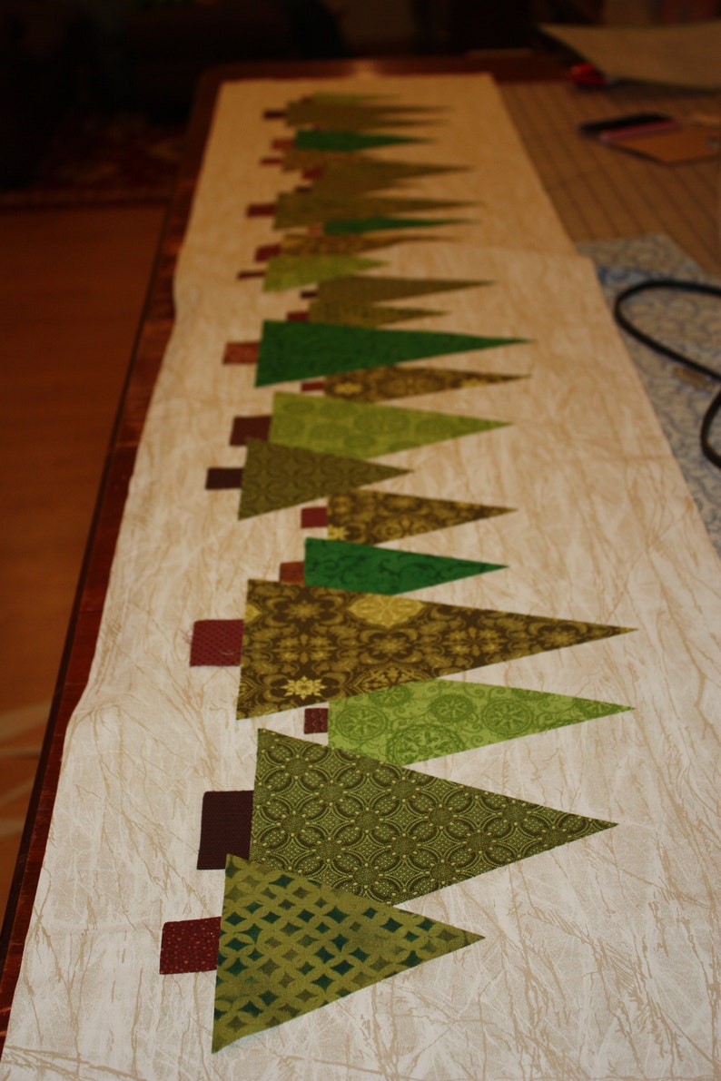 Christmas Tree Table Runner Pattern Downloadable Christmas Table Runner Sewing Pattern Quilting pattern Scrap Quilt Pattern image 4