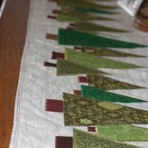 Christmas Tree Table Runner Pattern Downloadable Christmas Table Runner Sewing Pattern Quilting pattern Scrap Quilt Pattern image 3