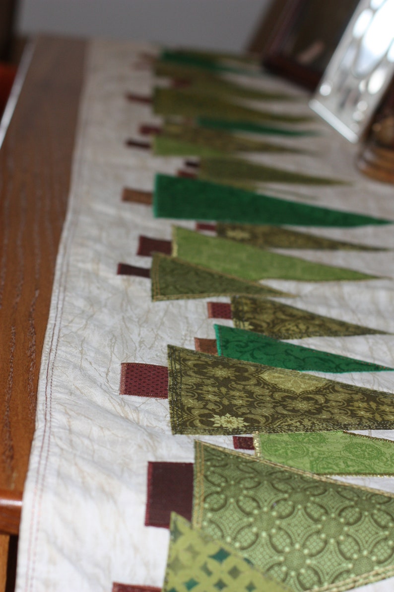 Christmas Tree Table Runner Pattern Downloadable Christmas Table Runner Sewing Pattern Quilting pattern Scrap Quilt Pattern image 3