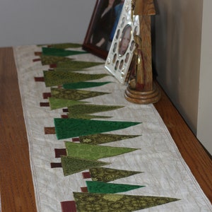 Christmas Tree Table Runner Pattern Downloadable Christmas Table Runner Sewing Pattern Quilting pattern Scrap Quilt Pattern image 2