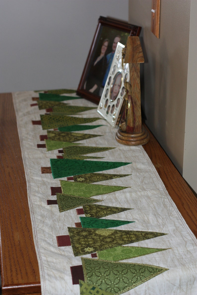 Christmas Tree Table Runner Pattern Downloadable Christmas Table Runner Sewing Pattern Quilting pattern Scrap Quilt Pattern image 2