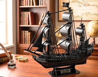 Maqueta de barco de rompecabezas 3D – Barco de vapor Queen’s Revenge, juguete para armar, crucero clásico americano