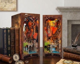 Kit de rincón de lectura de El Señor de los Anillos – Mini sujetalibros de Spirit Valley para armar