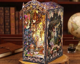 DIY Book Nook Kit – Fairytale Elf 3D Wooden Bookshelf Insert