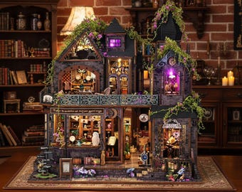 DIY miniatuur huispakket Magisch kasteel Houten puzzel 3D-modelbouwpakket Handgemaakt ambachtelijk boekhoekdecor Cadeau voor volwassenen