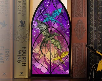 Decoración de estantería con forma de dragón de madera, decoración de rincón de lectura de fantasía, letrero de biblioteca custodiado por un dragón, regalo 3D para amantes de los libros (vela no incluida).