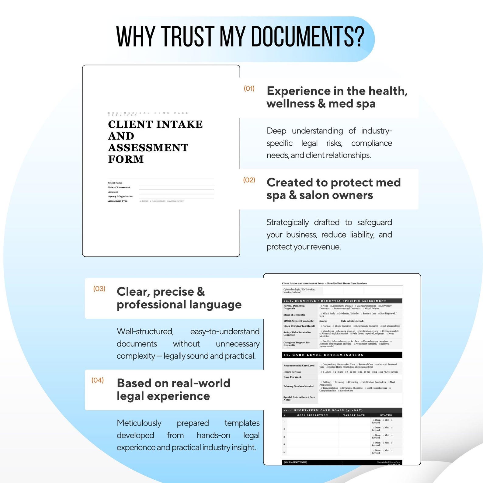 Non-medical Home Care Client Assessment Form | Client Intake Form ...