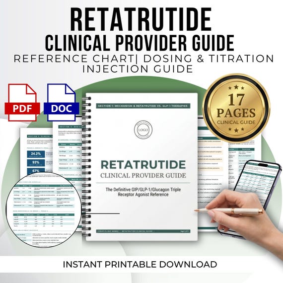 Retatrutide Clinical Guide | GLP-R3 Peptide | Retatrutide Cheat Sheet, Retatrutide ebook | Medical weight loss flyer, peptide therapy guide